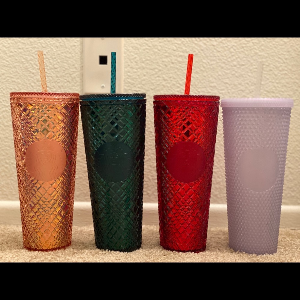 STARBUCKS Holiday Jeweled Tumbler Set- All 4 cups